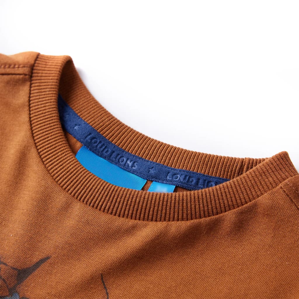 VidaXL Kindershirt met lange mouwen 92 cognackleurig