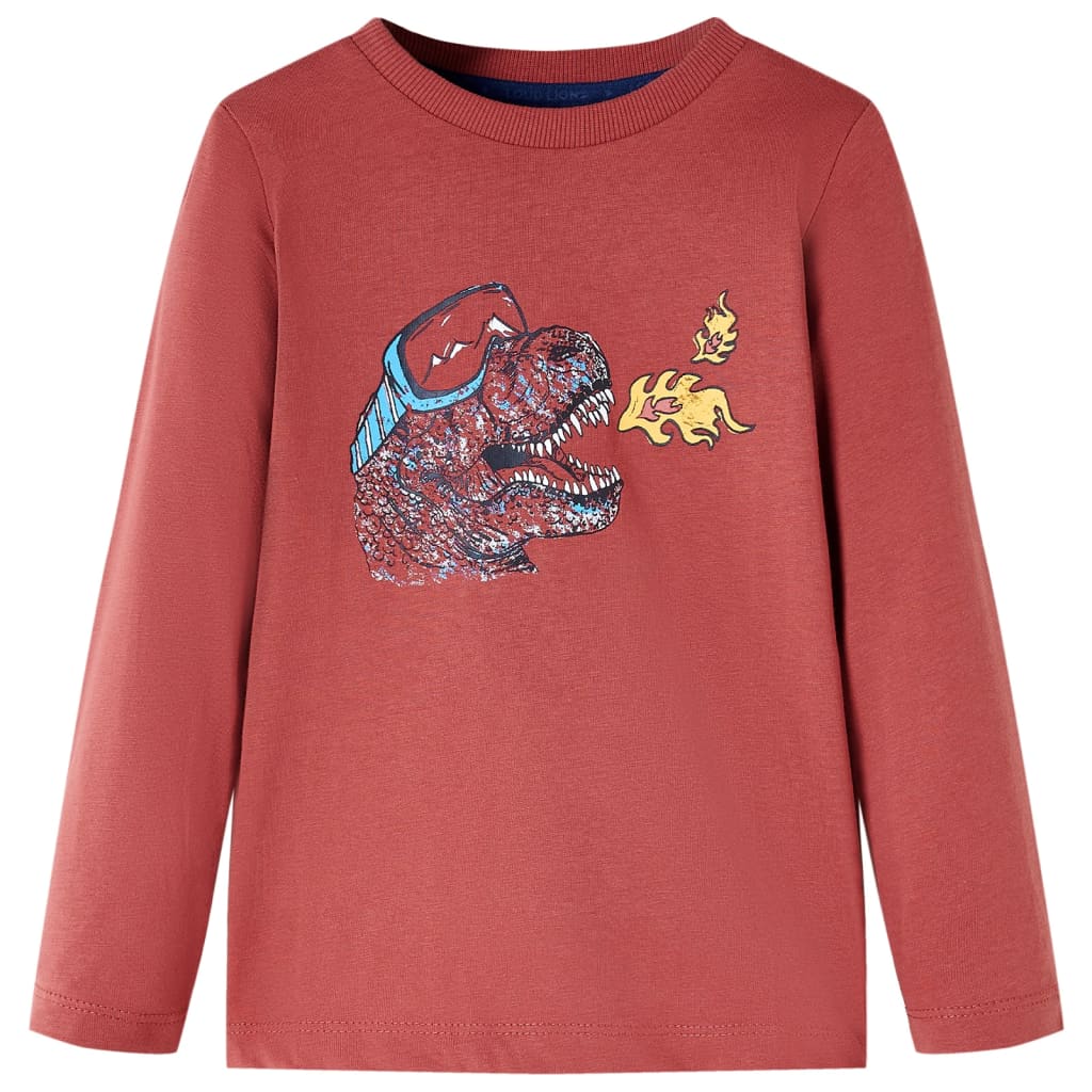Vidaxl kindershirt met lange mouwen 116 roodbruin