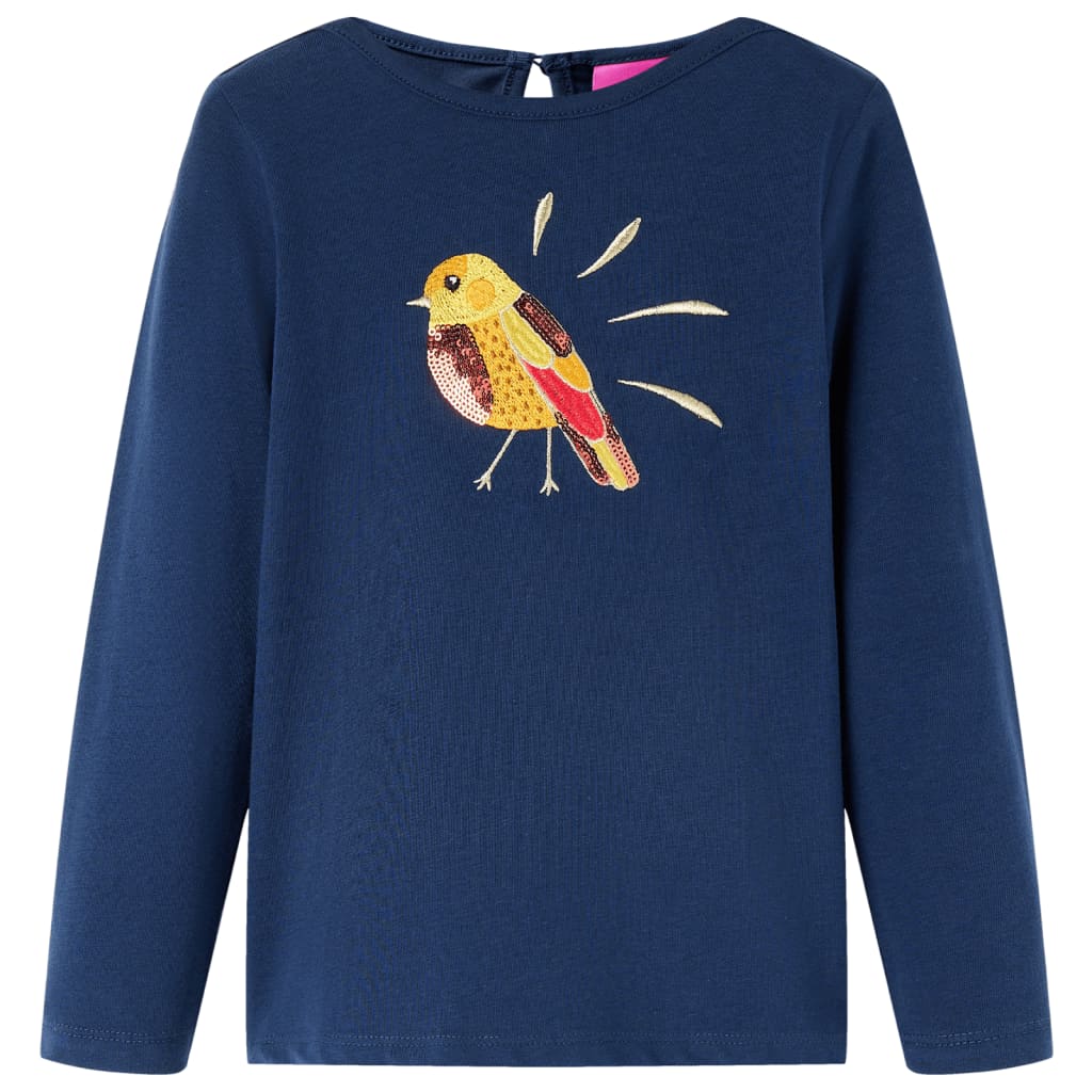 Vidaxl kindershirt met lange mouwen 92 marineblauw