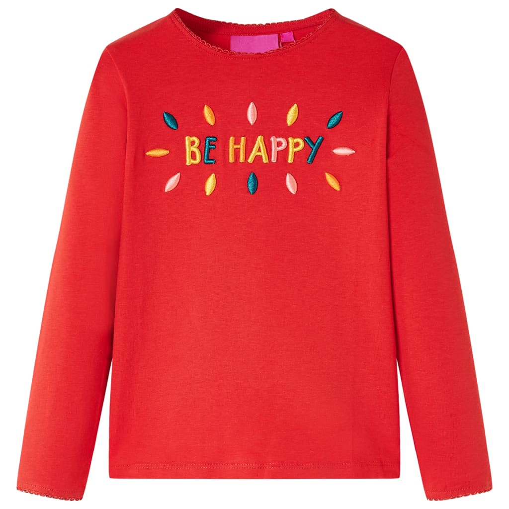 Vidaxl kindershirt met lange mouwen 92 rood