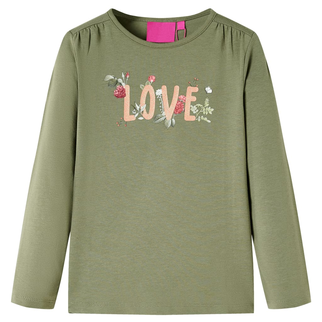 Vidaxl kindershirt met lange mouwen 116 kakikleurig