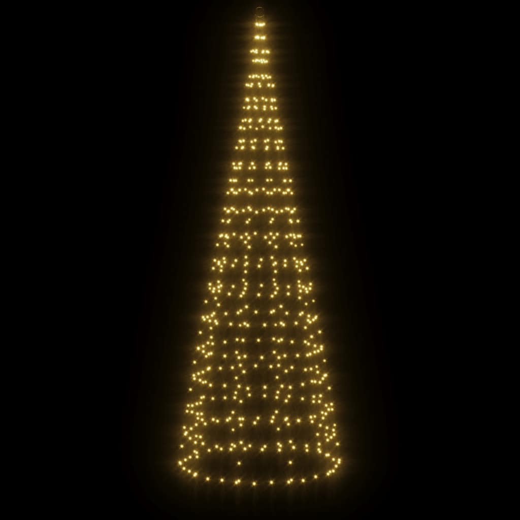 Vidaxl led-kerstboom aan vlaggenmast 550 led's warm wit 300 cm