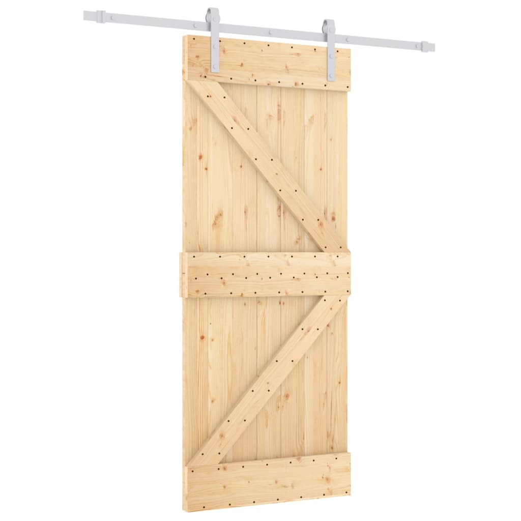 VidaXL Schuifdeur met beslag 80x210 cm massief grenenhout