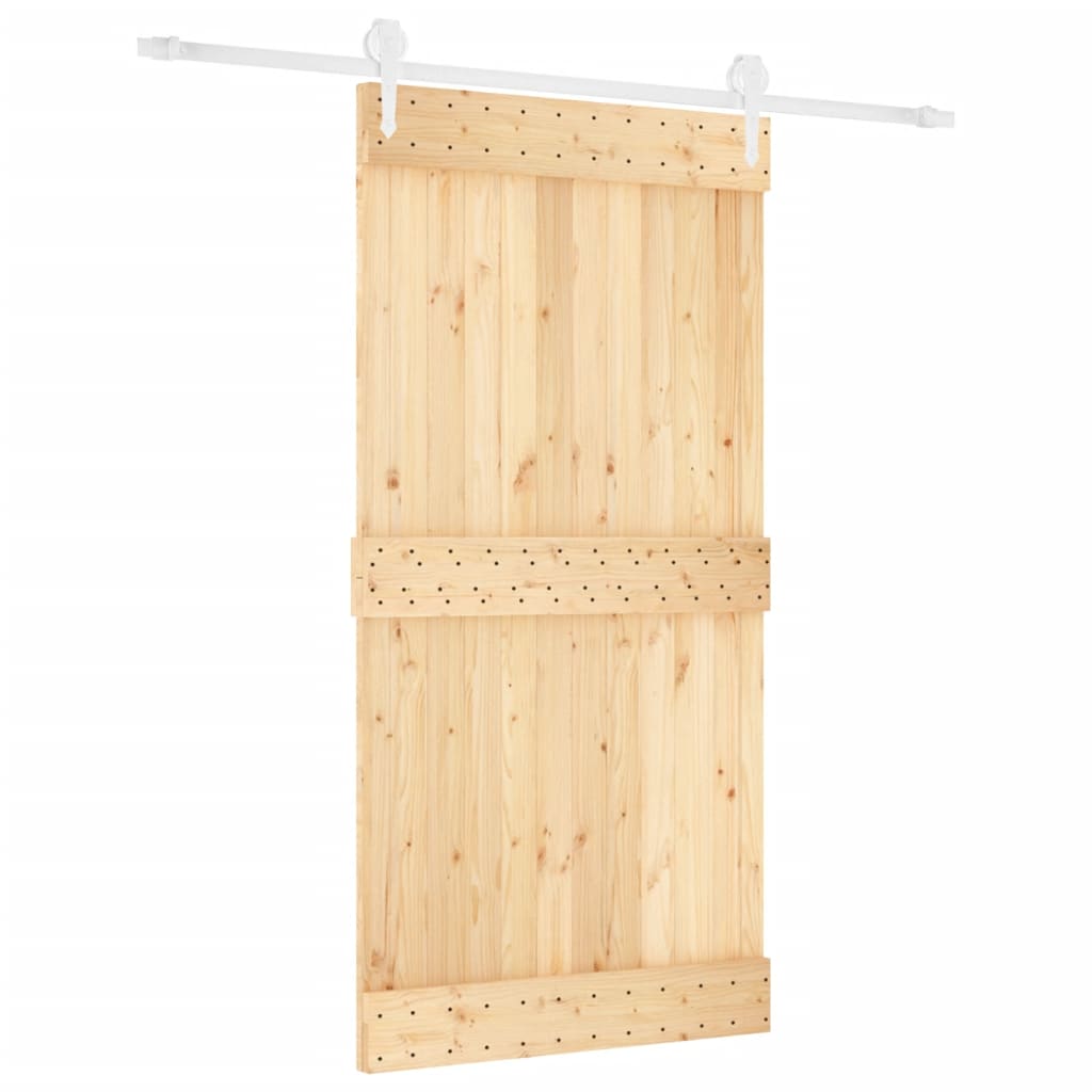 VidaXL Schuifdeur met beslag 100x210 cm massief grenenhout