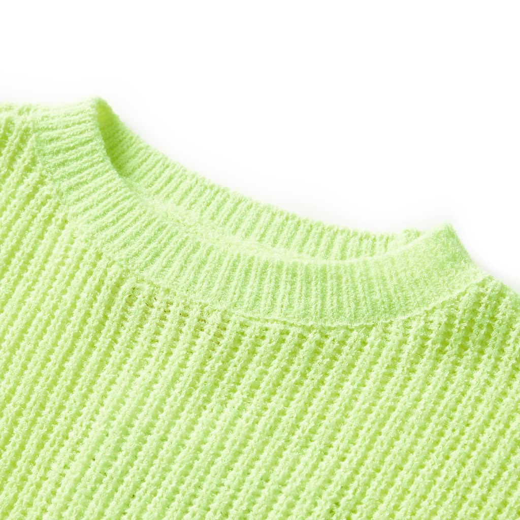VidaXL Kindertrui gebreid 92 neongeel