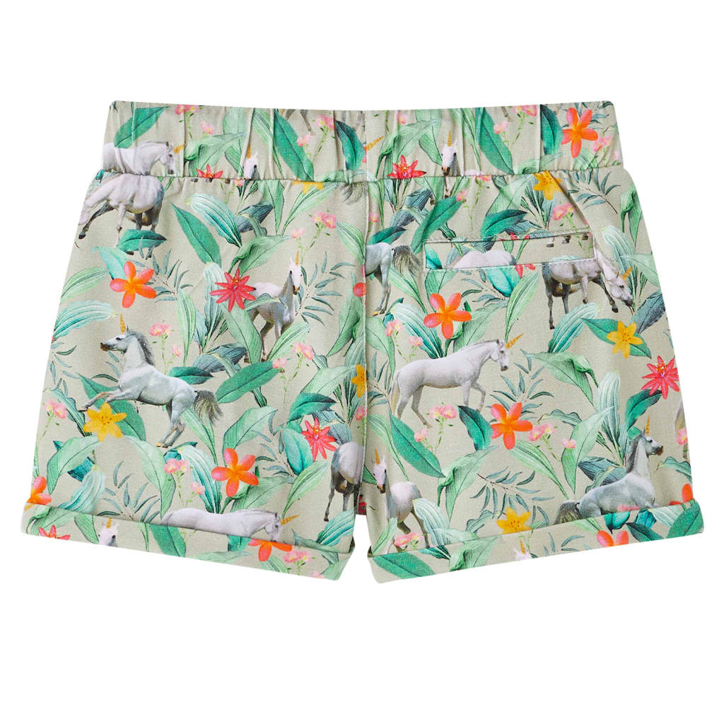 VidaXL Kindershorts met trekkoord 92 lichtkaki