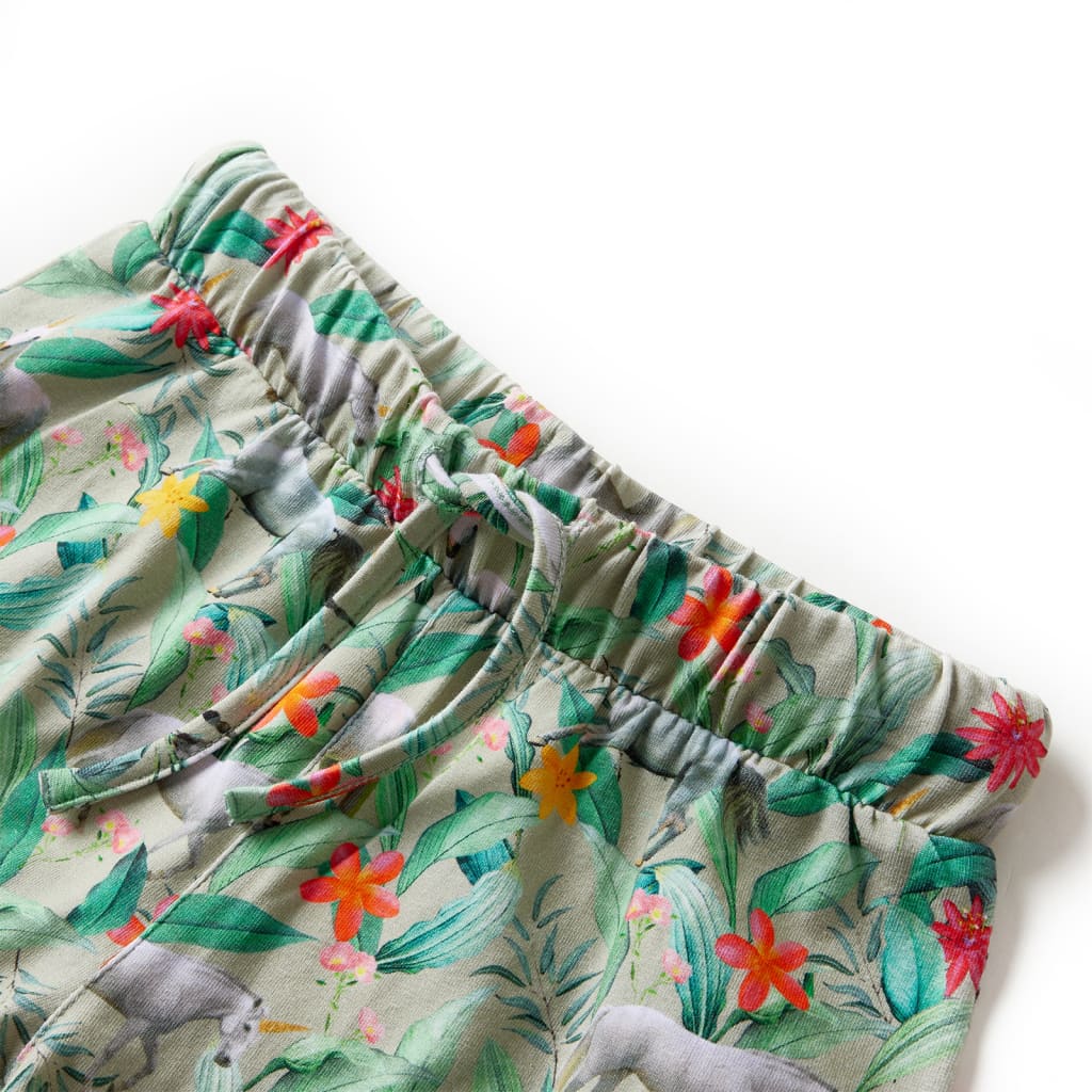 VidaXL Kindershorts met trekkoord 92 lichtkaki
