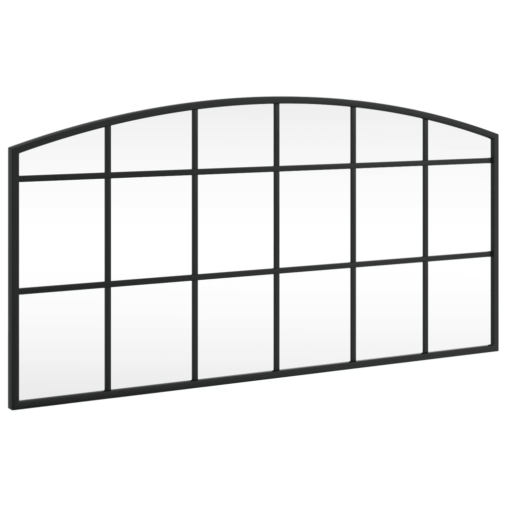 Vidaxl wandspiegel boog 80x40 cm ijzer zwart