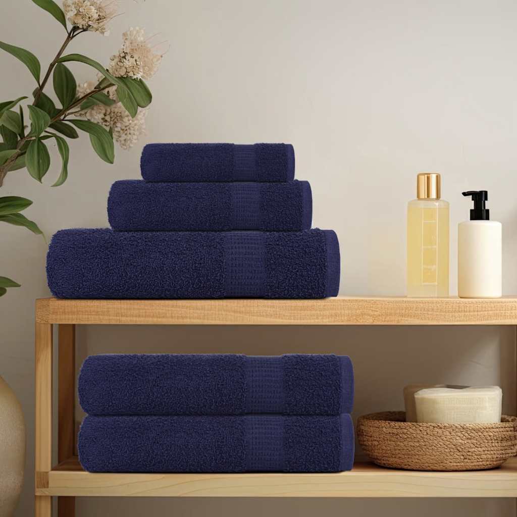 Vidaxl washandjes frogn 10 st 30x30 cm 360 g m² marineblauw