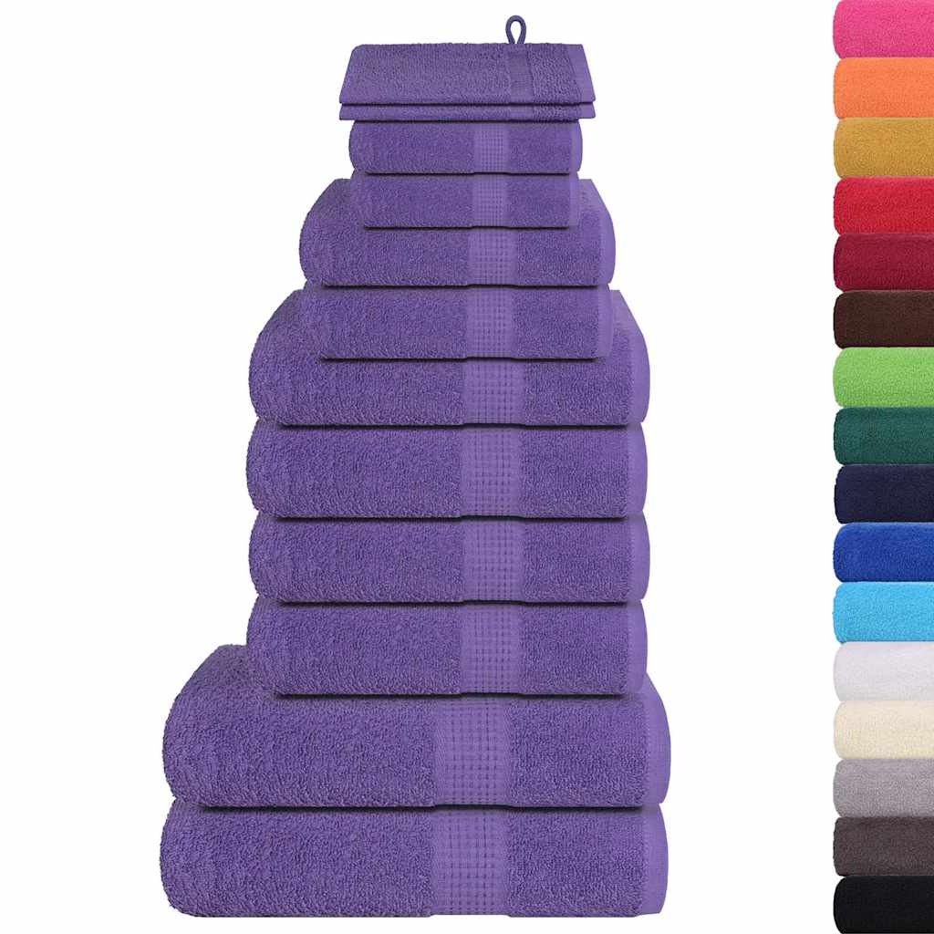 Vidaxl 12-delige handdoekenset frogn 360 g m² paars