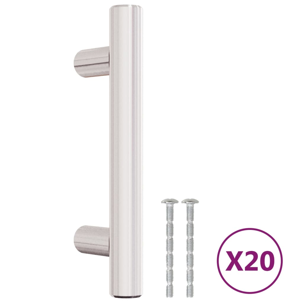 Vidaxl handvatten 20 st 64 mm roestvrij staal zilverkleurig