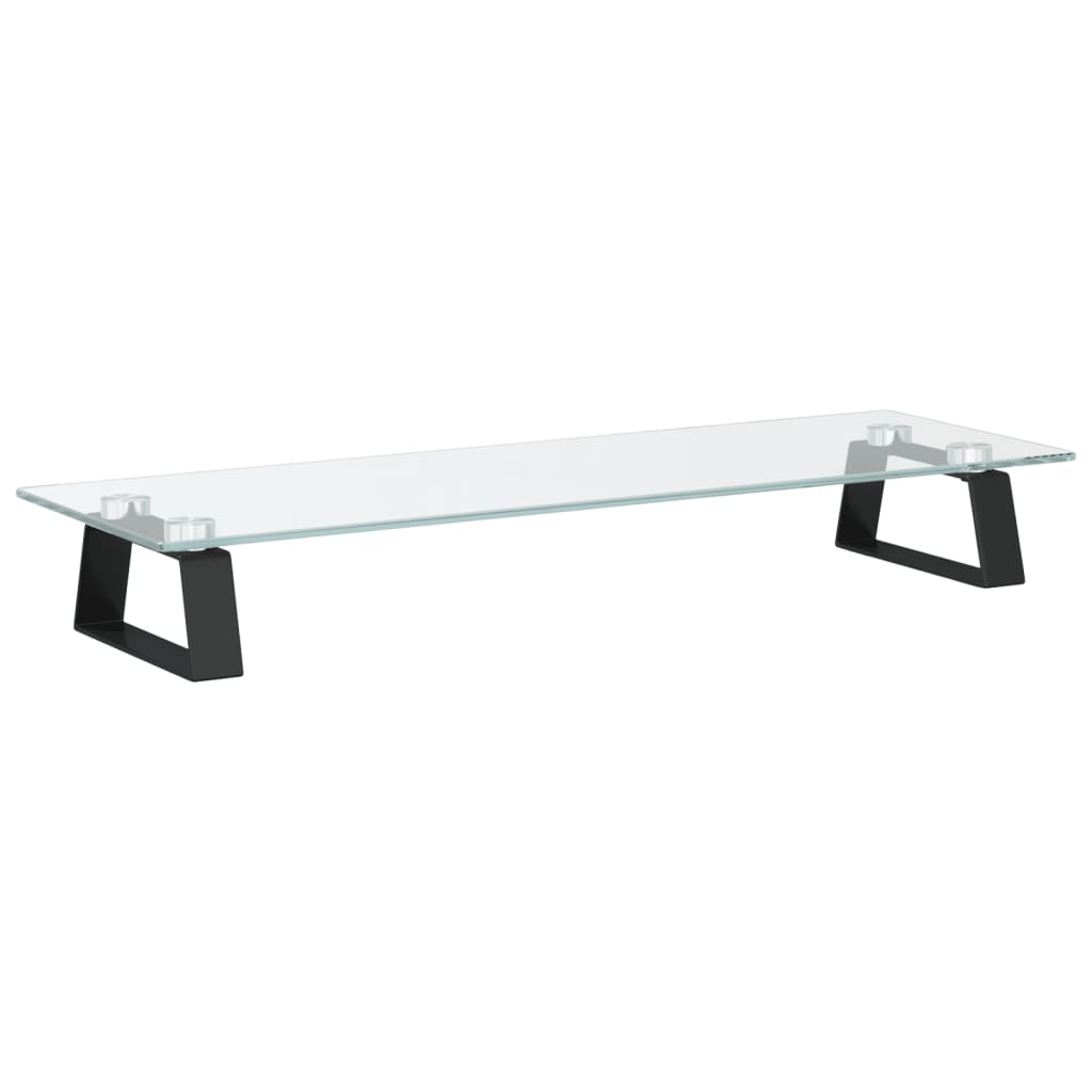 Vidaxl monitorstandaard 60x20x8 cm gehard glas en metaal zwart