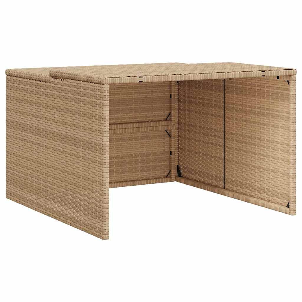 Vidaxl garage voor robotmaaier 86x90x52 57 cm poly rattan beige