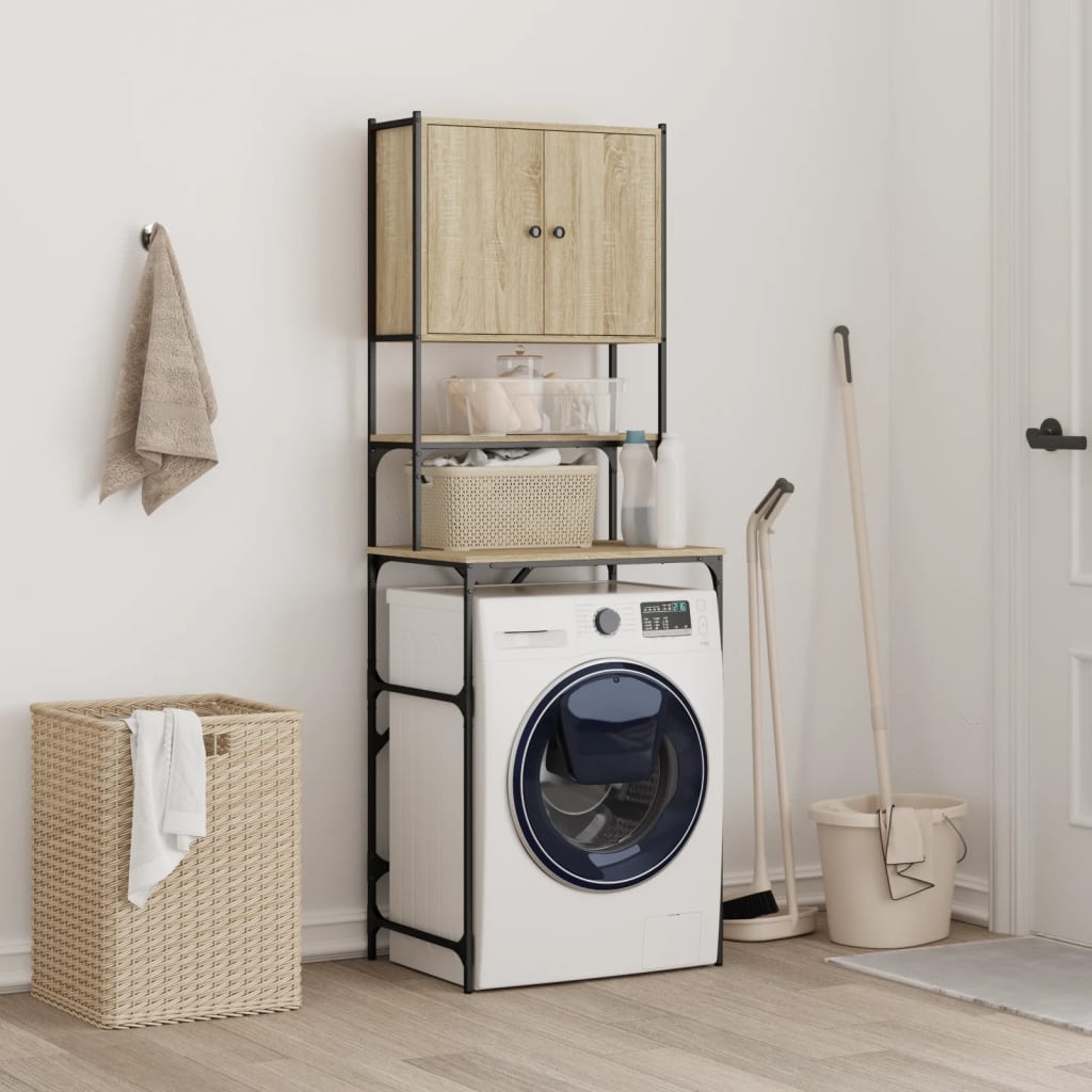 Vidaxl wasmachinekast 68x48,5x194 cm sonoma eikenkleurig