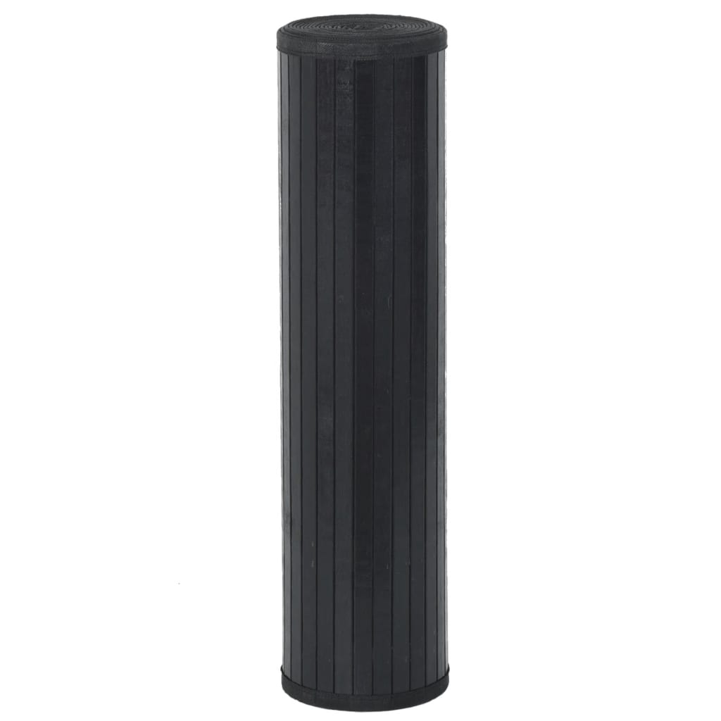 Vidaxl vloerkleed rechthoekig 60x100 cm bamboe zwart