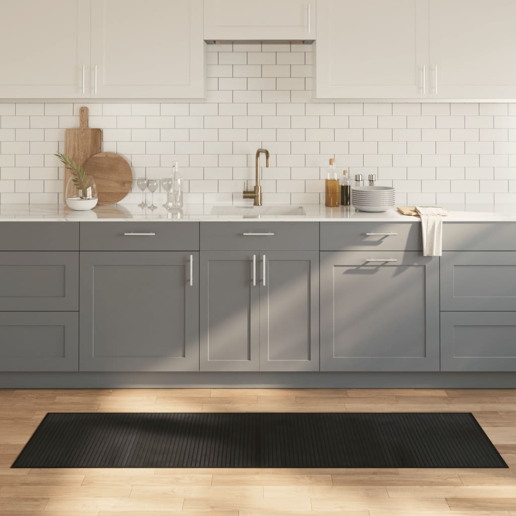 Vidaxl vloerkleed rechthoekig 60x200 cm bamboe zwart