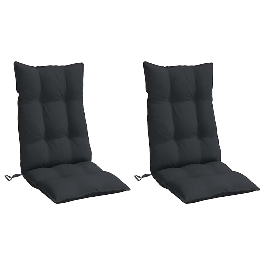 Vidaxl stoelkussens 2 st hoge rug oxford stof zwart