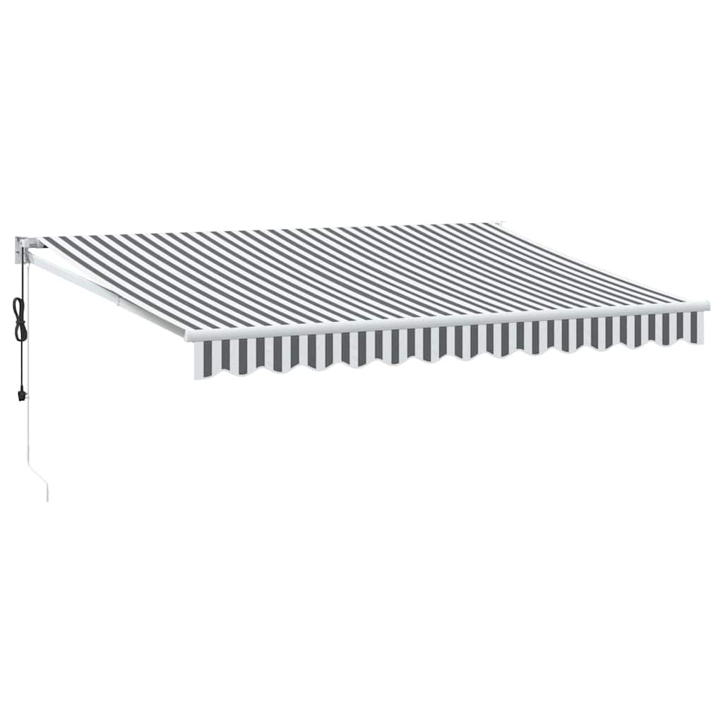 Vidaxl luifel uittrekbaar 3,5x2,5 m stof en aluminium antraciet en wit