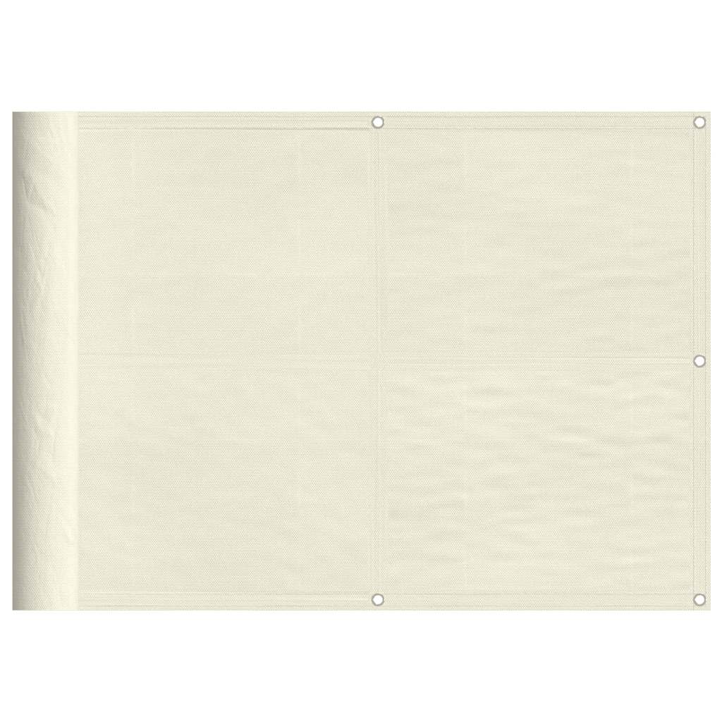 Vidaxl balkonscherm 75x1000 cm 100% oxford polyester crèmekleurig