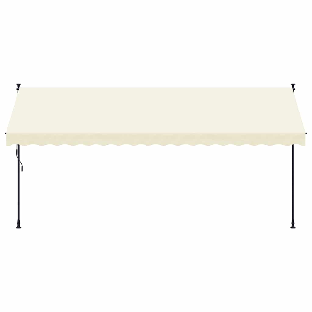 Vidaxl luifel uittrekbaar 400x150 cm stof en staal crèmekleurig