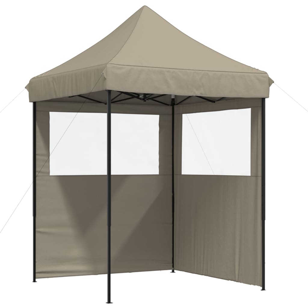 Vidaxl partytent inklapbaar pop-up met 2 zijwanden taupe