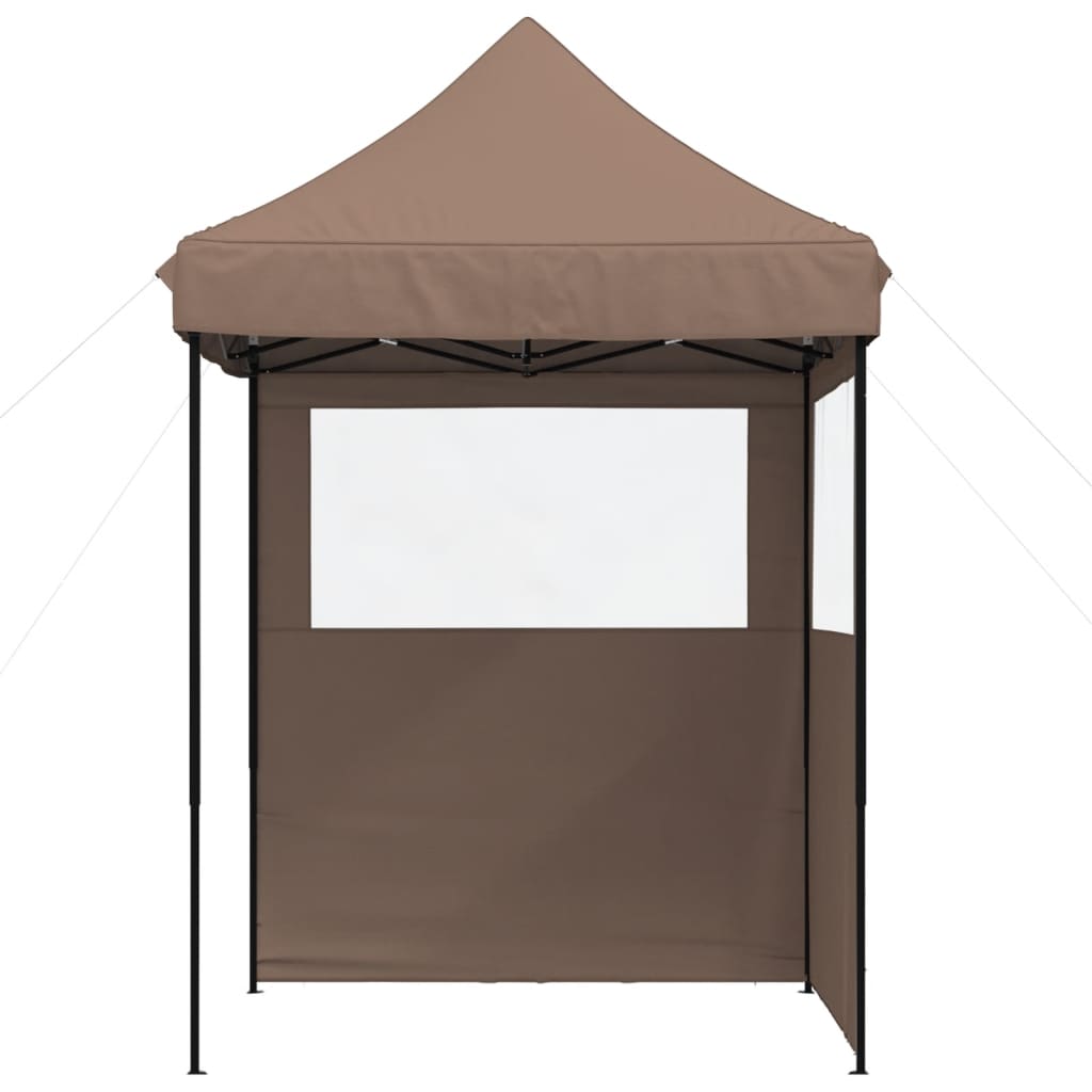 Vidaxl partytent inklapbaar pop-up met 2 zijwanden bruin