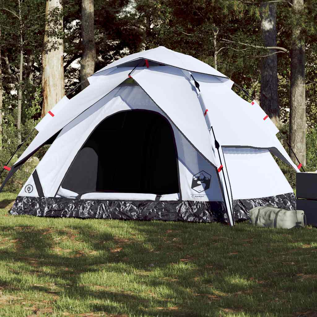Vidaxl koepeltent 5-persoons snelontgrendeling verduisterende stof wit