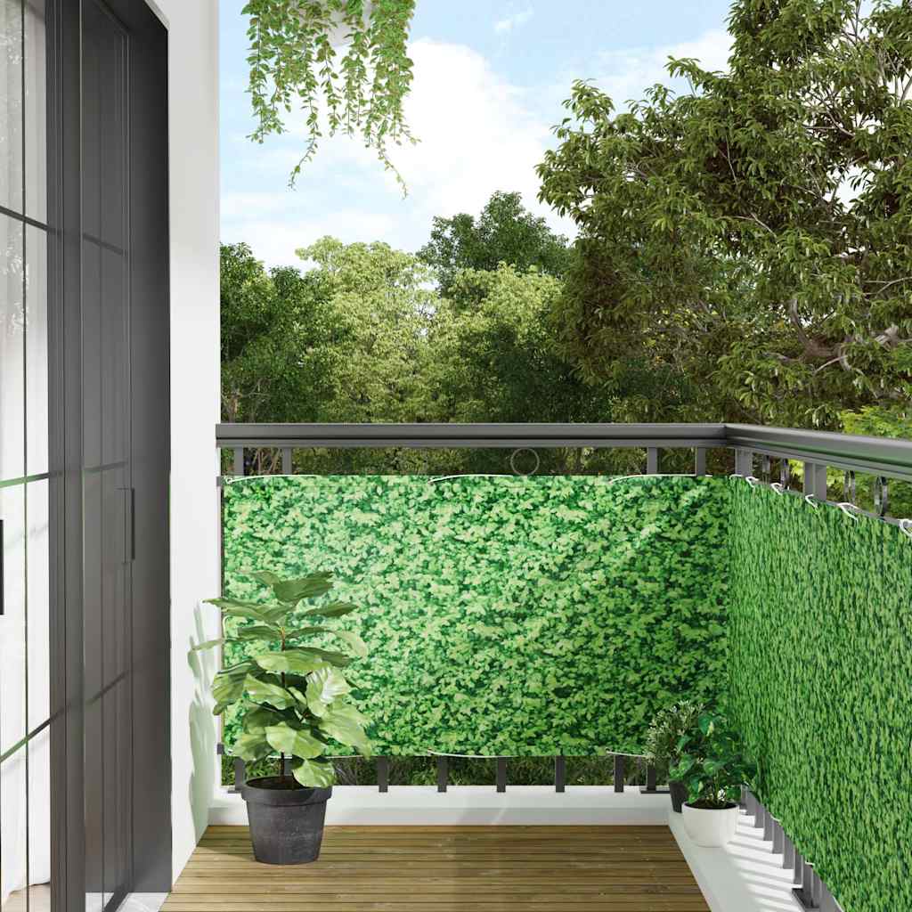 Vidaxl balkonscherm plantpatroon 600x75 cm pvc groen