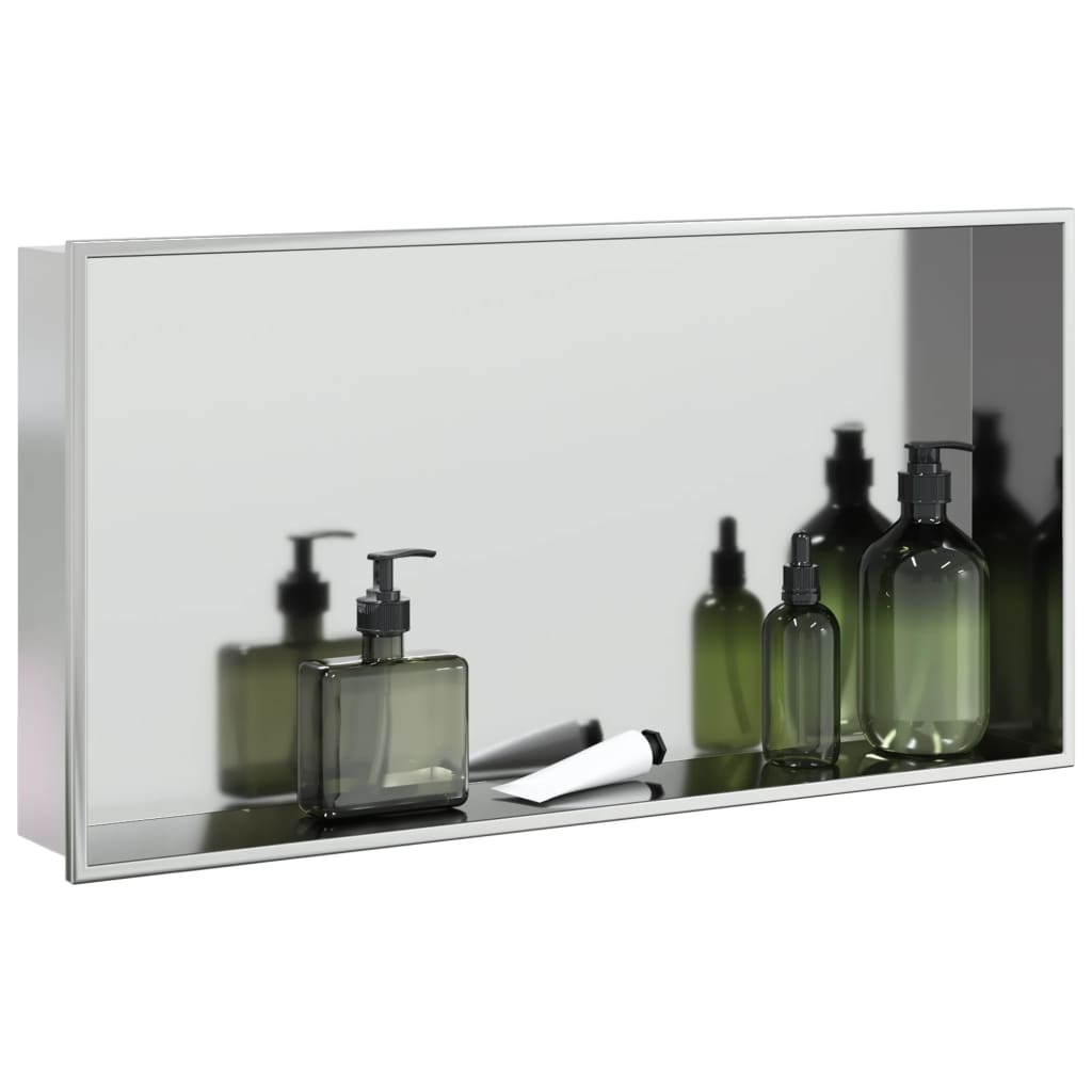 Vidaxl douchenis 62x32x9 cm roestvrijstaal geborsteld zilverkleurig