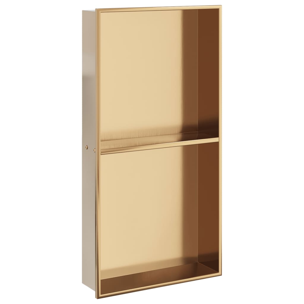 Vidaxl douchenis 32x62x9 cm roestvrijstaal geborsteld goudkleurig