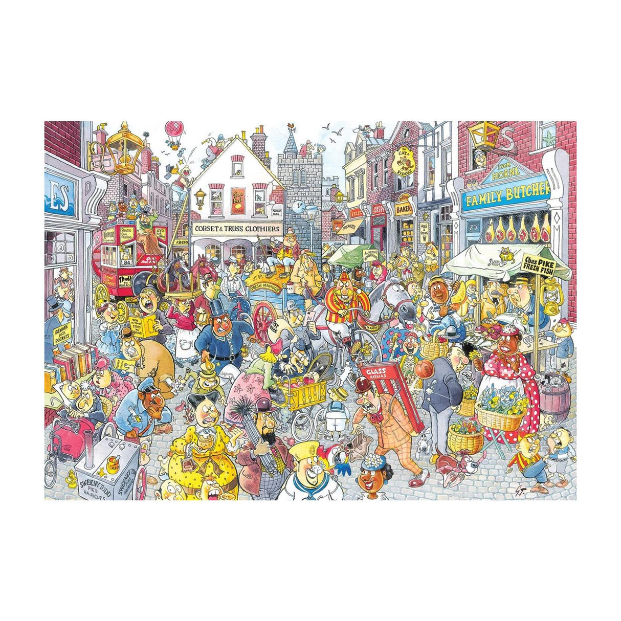 Jumbo wasgij retro destiny 10 - chaos in de winkelstraat! - 1000 stukjes puzzel - legpuzzel voor volwassenen