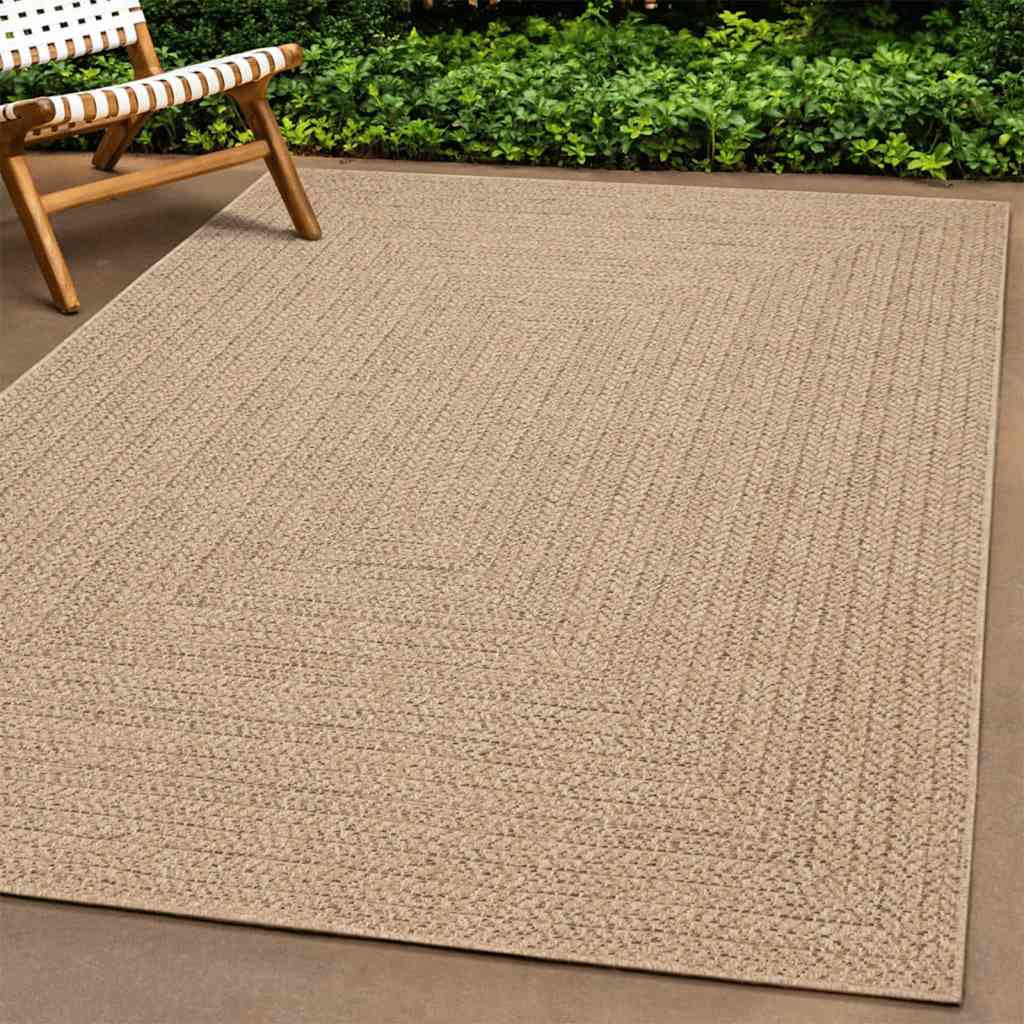 Vidaxl vloerkleed zizur beige binnen en buiten 80x200 cm jute look