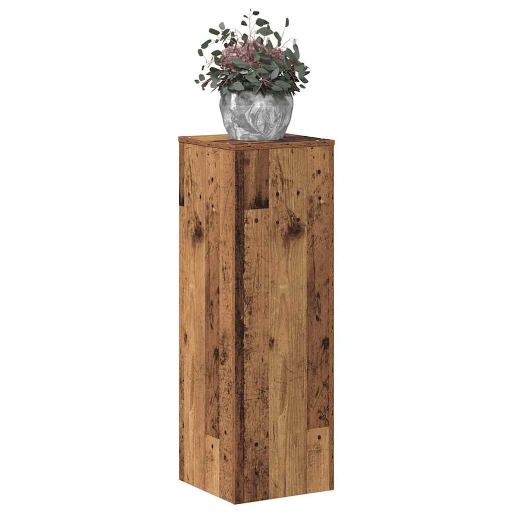 Vidaxl plantenstandaard 33x33x100 cm bewerkt hout oud houtkleurig