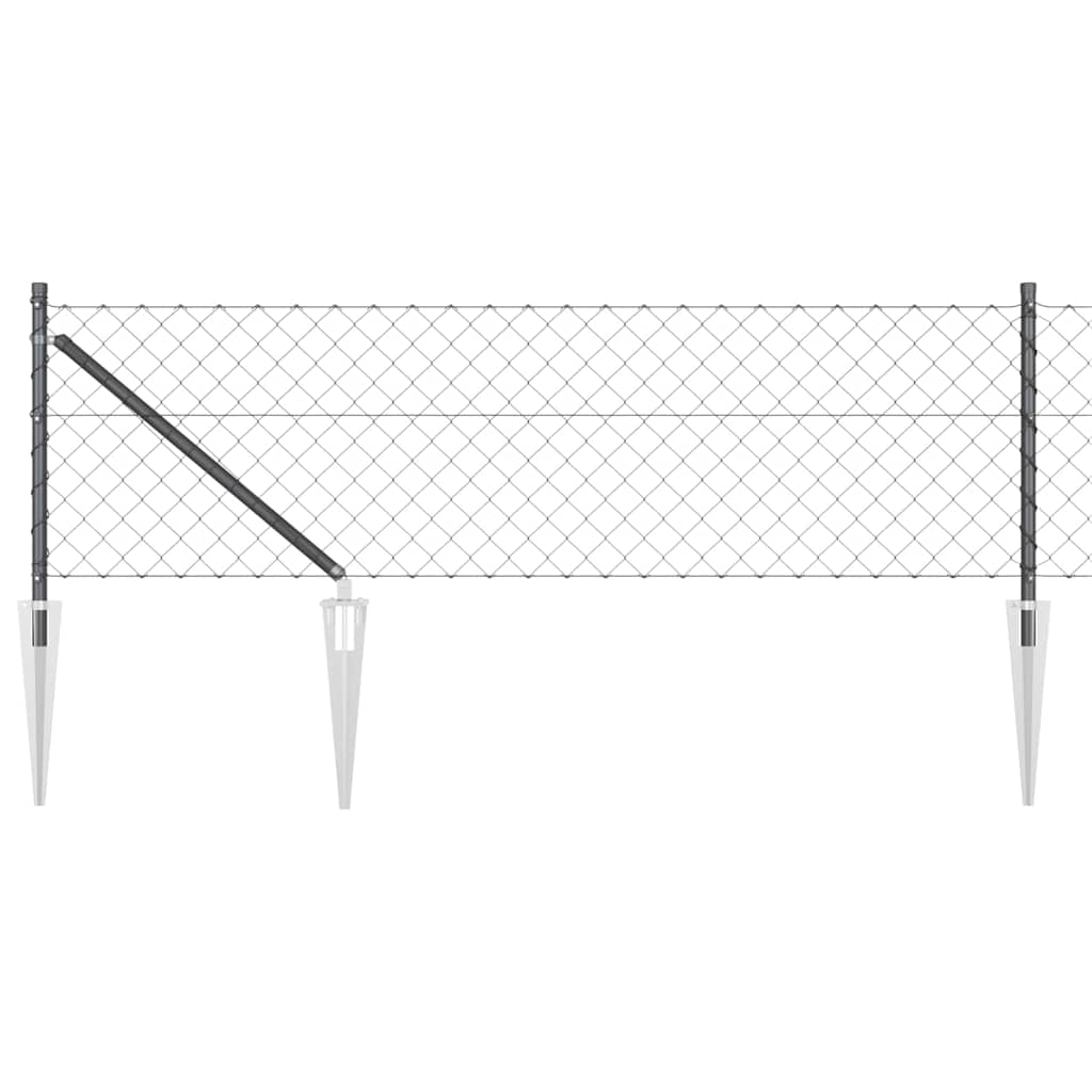 Vidaxl afrasteringspaal grijs 10 x 0,6 m (60 x 60 mm gaas)