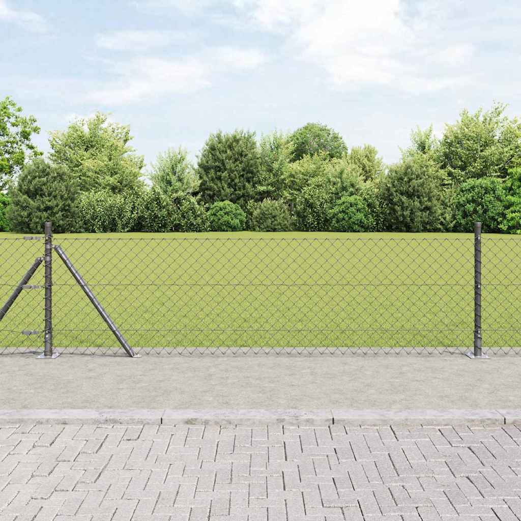 Vidaxl afrasteringspaal grijs 10 x 0,6 m (40 x 40 mm gaas)