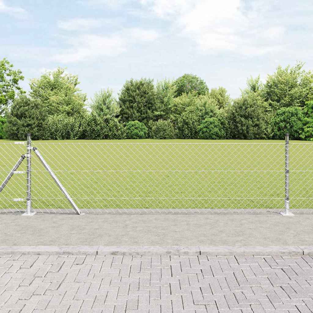 Vidaxl afrasteringspaal zilver 10 x 0,6 m (40 x 40 mm gaas) staal