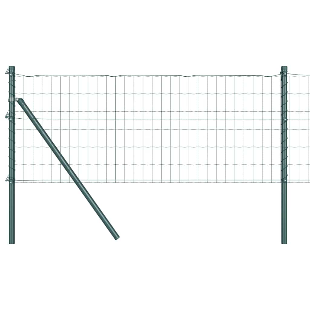 Vidaxl hek met paal groen 0,8 x 10 m staal en pvc