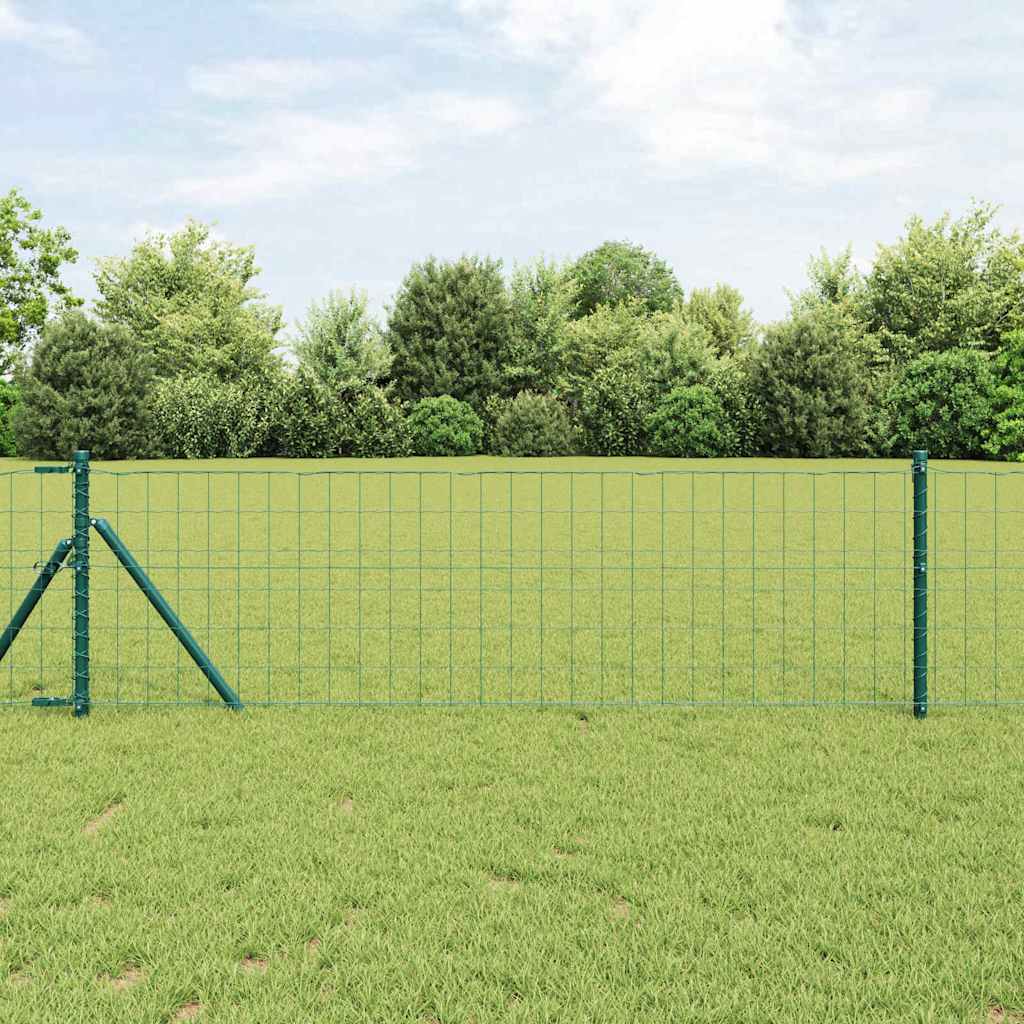 Vidaxl hek met paal groen 0,8 x 10 m staal en pvc