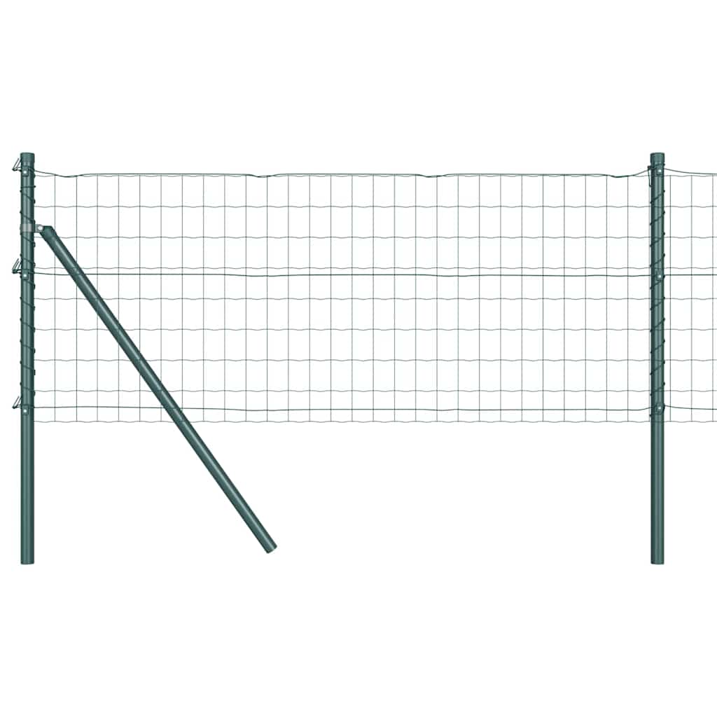 Vidaxl hek met paal groen 0,4 x 25 m staal en pvc