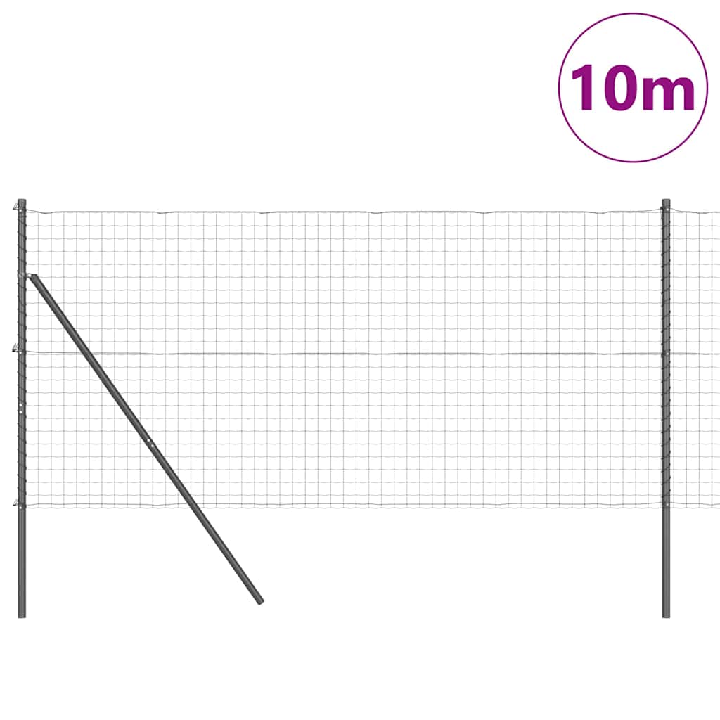 Vidaxl hek met paal grijs 1,2 x 10 m staal en pvc