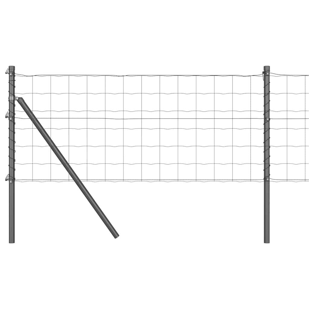 Vidaxl hek met paal grijs 0,4 x 50 m staal en pvc