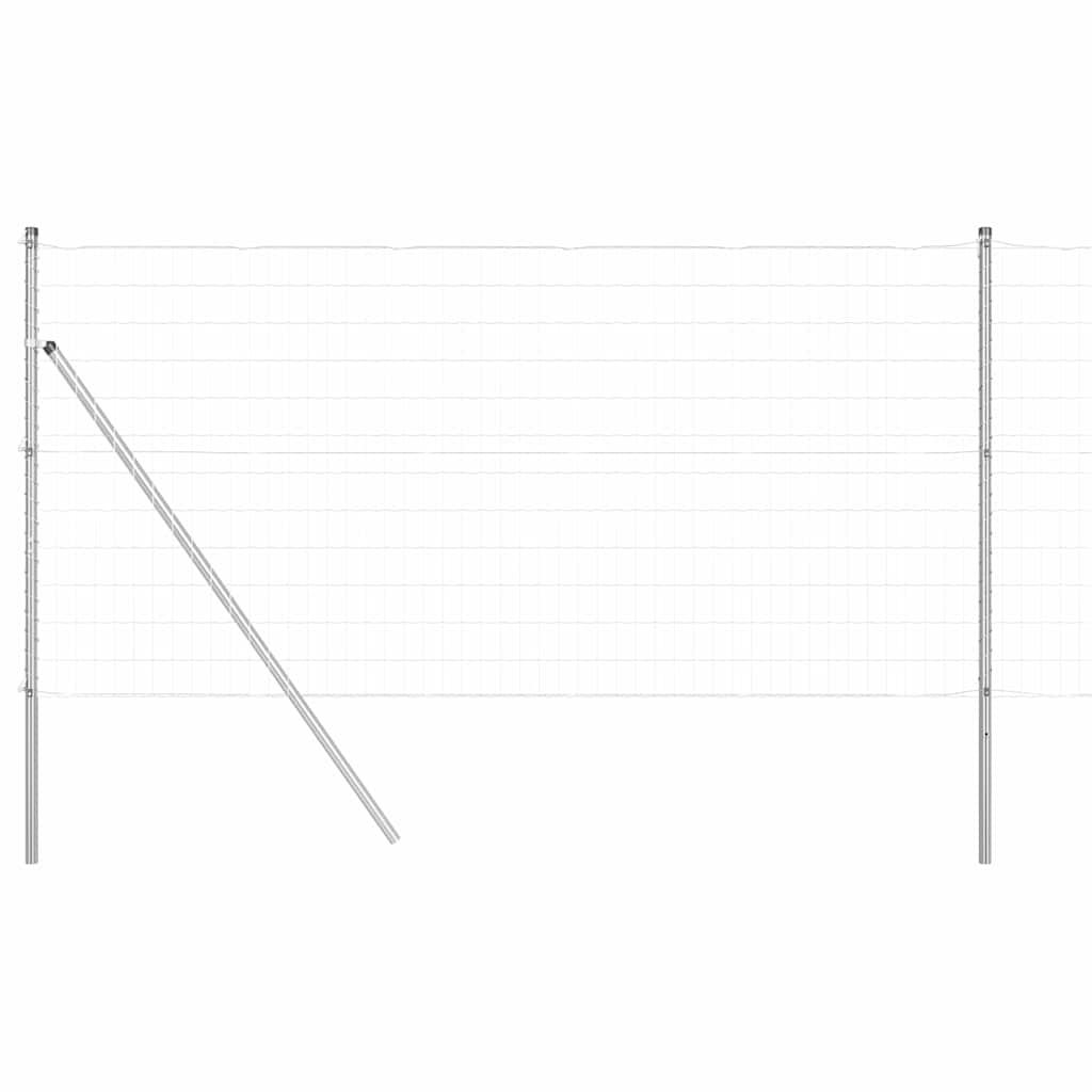 Vidaxl hek met paal zilver 1 x 10 m staal en pvc