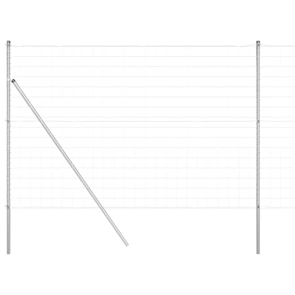 Vidaxl hek met paal zilver 1,5 x 10 m staal en pvc