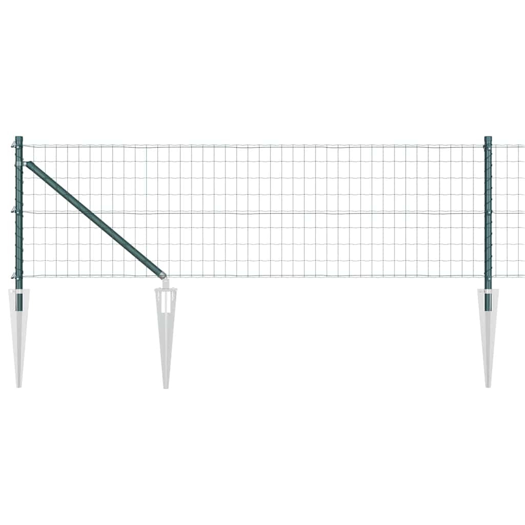 Vidaxl hek met paal groen 0,8 x 10 m staal en pvc