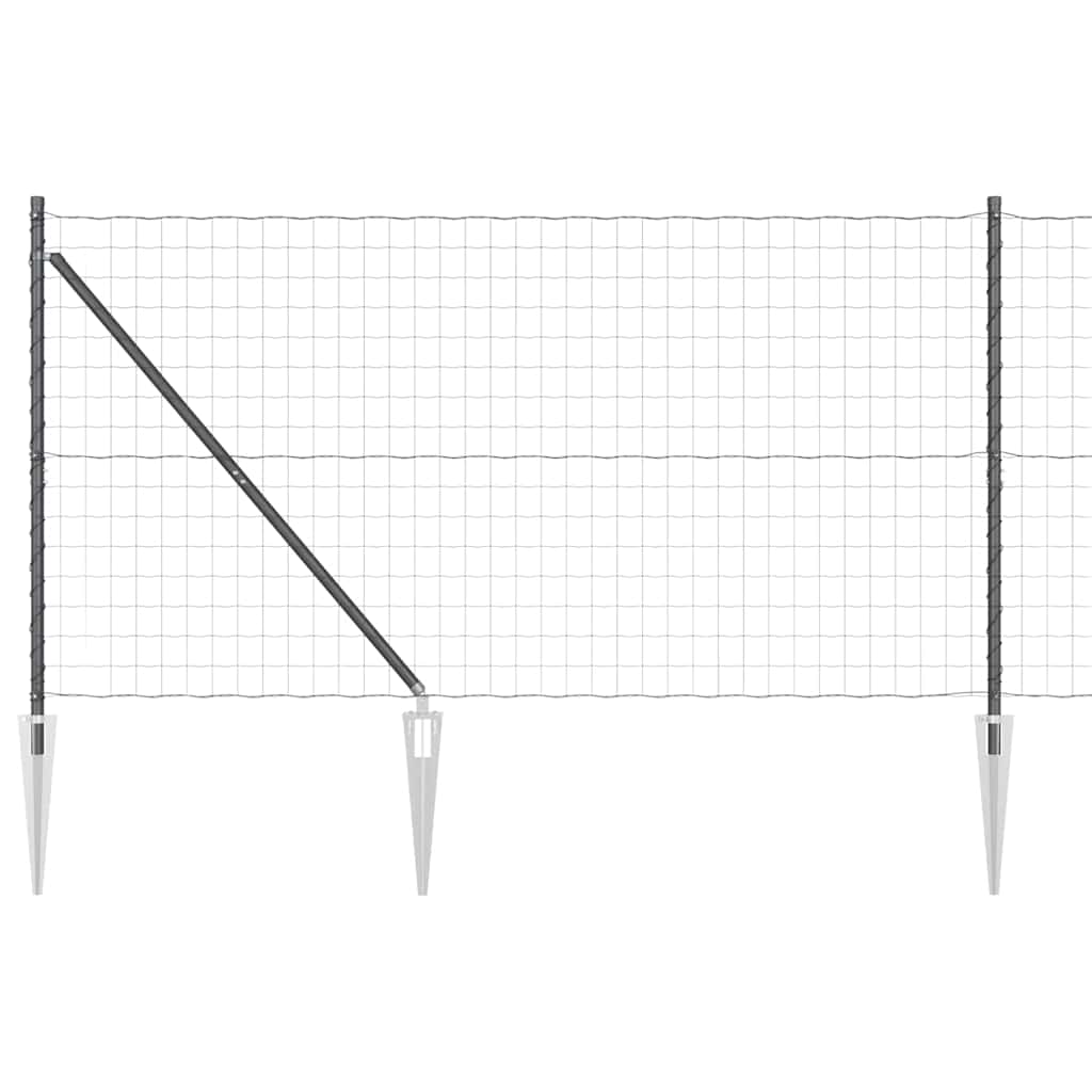 Vidaxl hek met paal grijs 1,2 x 10 m staal