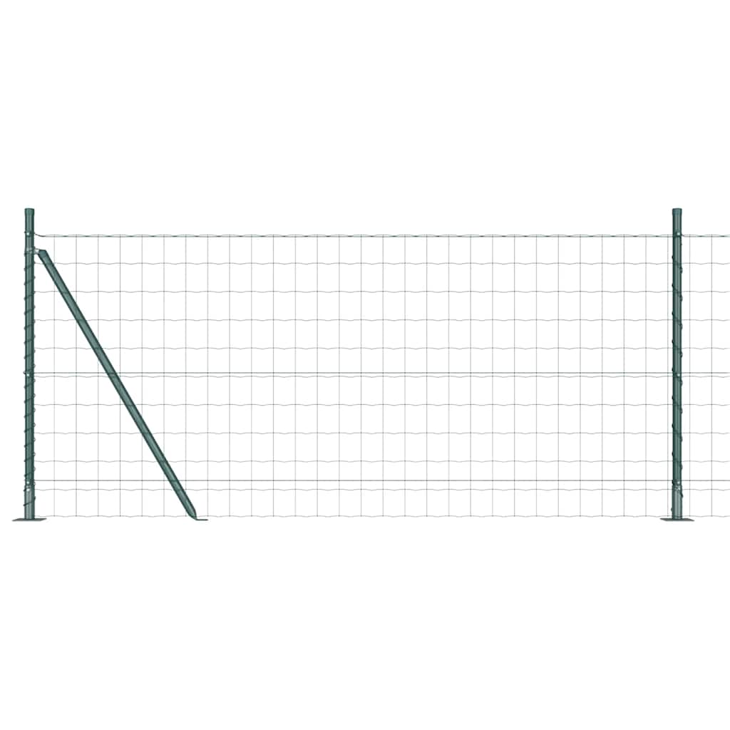 Vidaxl hek met paal groen 0,8 x 25 m staal en pvc