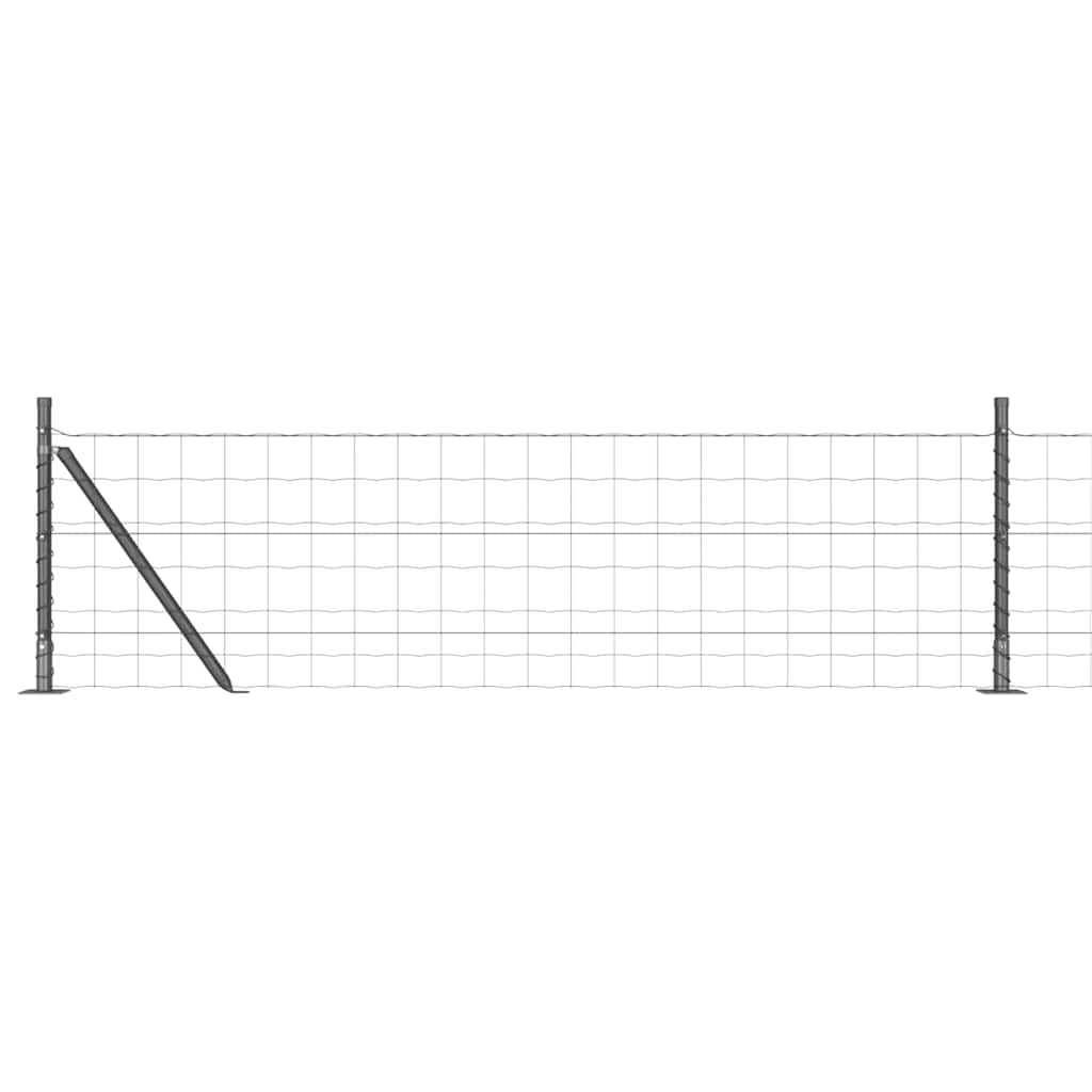 Vidaxl hek met paal grijs 0,6 x 25 m staal en pvc