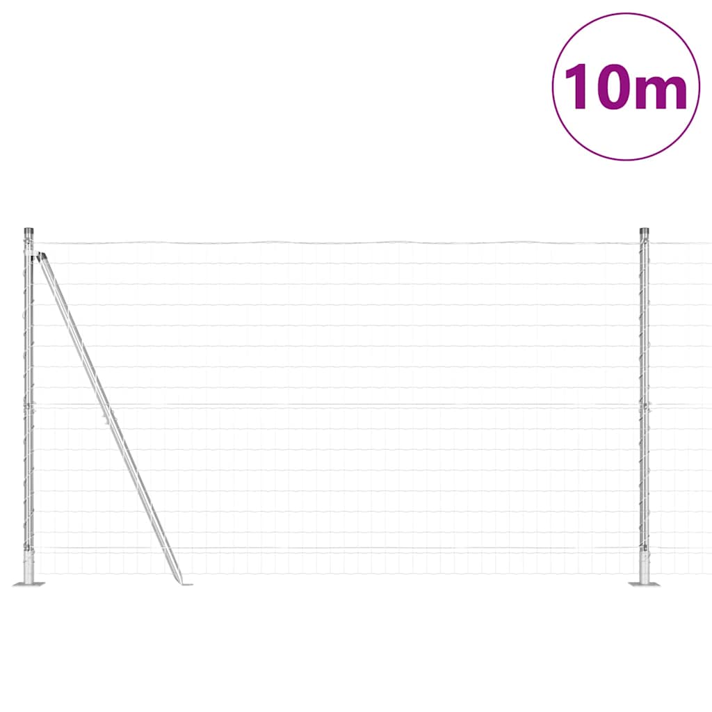 Vidaxl hek met paal zilver 1,2 x 10 m staal
