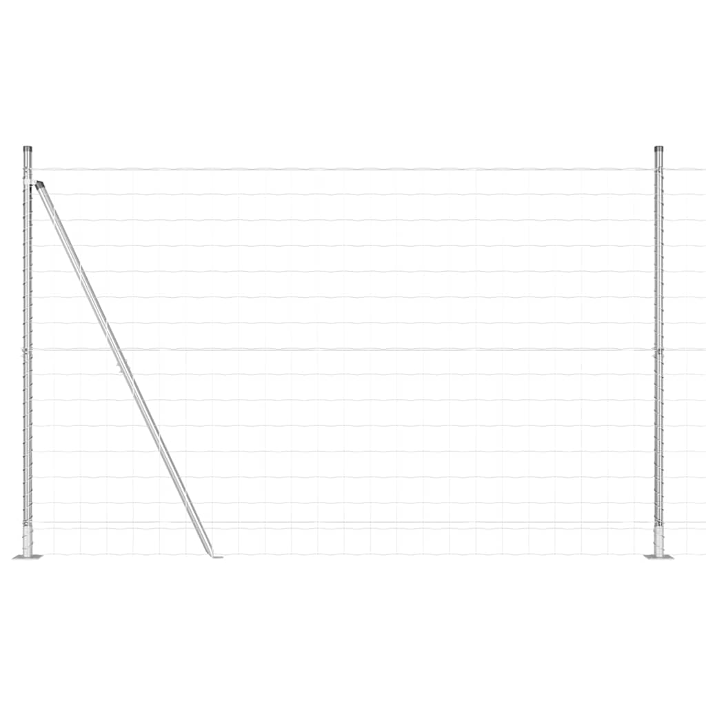 Vidaxl hek met paal zilver 1,6 x 10 m staal