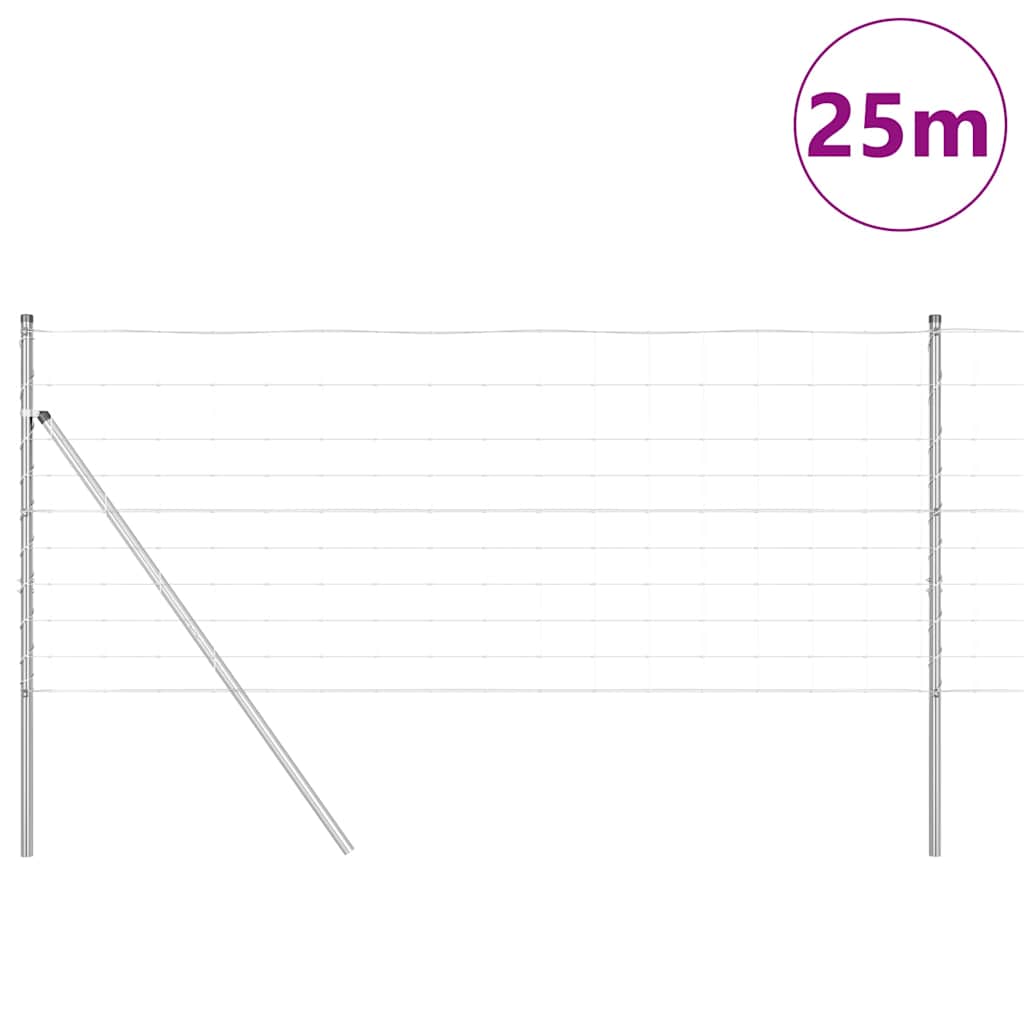 Vidaxl afrasteringspaal gegalvaniseerd 25 x 1 m staal